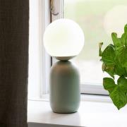Tischlampe Notti, grün, Metall, Glas, Höhe 35 cm