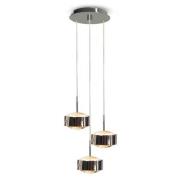 LED-Pendellampe Puk Meg Maxx Drop Trio, chrom matt