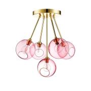 Deckenleuchte Ballroom Molecule, rosa, Glas, 5-flammig