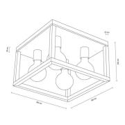 Envostar Rowan Deckenleuchte Eiche, Quadrat, 4fl