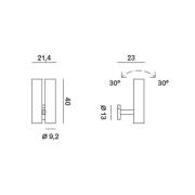 Rotaliana Tobu W1 Wandlampe, 3000K, 50°, bronze