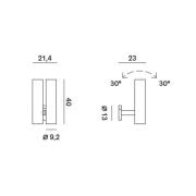 Rotaliana Tobu W1 Wandlampe, 3000K, 90°, bronze