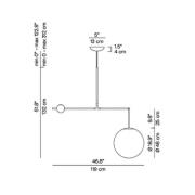 Luceplan Malamata Hängelampe messing, 119 cm