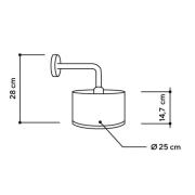 ALMUT 2610 Wandlampe Ø 25cm, Heu/rote Rosenblüten