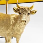 KARE Cow Gold Tischleuchte mit Leinenschirm