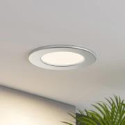 Prios LED-Einbaulampe Cadance, silber, 11,5cm, 10er, dimmbar
