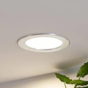 Prios LED-Einbaulampe Cadance, silber, 17cm, 10er, dimmbar