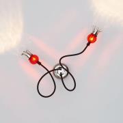 serien.lighting Poppy Decke, 2fl schwarz/rubinrot