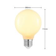 LED-Lampe E27 8W G80 2.700K dimmbar, opal, 2er-Set