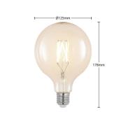 LED-Filament E27 6W 2.700K G125 Globe klar 3er-Set