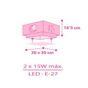 Dalber Moonlight Kinder-Deckenlampe 1-flammig pink