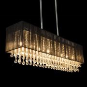 LED-Hängeleuchte Bagana aus Metall, Glas und Seide
