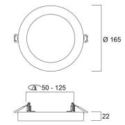 Sylvania Start LED-Downlight 5in1 Ø 16,5cm 12W