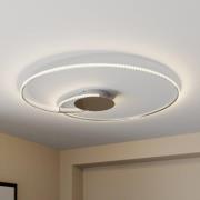 Lindby LED-Deckenleuchte Joline, Kristalle, 90 cm, Metall