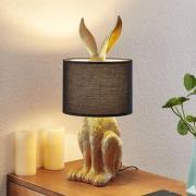 Lindby Lorentina Stoff-Tischlampe, Hase, gold