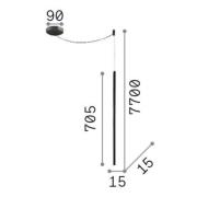 Ideal Lux LED-Hängeleuchte Filo messingfarben, langes Kabel