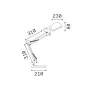 Ideal Lux Schreibtischleuchte Johnny, messingfarben, Metall