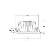 BRUMBERG LED-Einbaudownlight Lydon Midi, weiß, DALI, 3.000 K