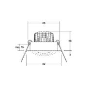 BRUMBERG LED-Einbauspot Tirrel-R, RC-dimmbar, schwarz matt