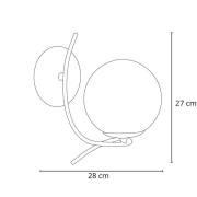 Wandleuchte Sentia, chromfarben / rauchgrau, Glas, Ø 15 cm