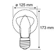 LED-Globelampe E27 9W G125 Fil 2.700K opal dimmbar