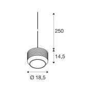 Pendellampe Pantilo Rope 19, goldfarben, Glas, Ø 18,5 cm