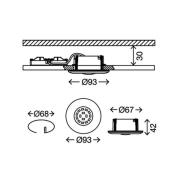 LED-Einbaustrahler Attach One, nickel matt, IP65