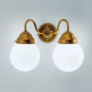Wandleuchte Larry II, Messing, Glas mundgeblasen