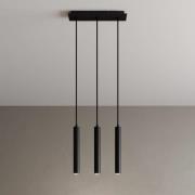 Arcchio LED-Pendelleuchte Franka, 3-flg., lang, schwarz, Alu