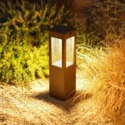 LED-Solar-Sockellampe Tradition Sensor Corten 40cm