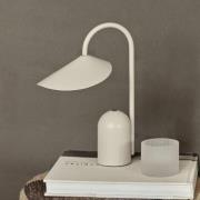 ferm LIVING LED-Akku-Tischleuchte Arum, beige, dimmbar, IP44