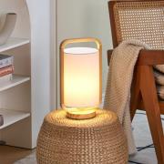 Pauleen Woody Charm Tischlampe aus Stoff und Holz