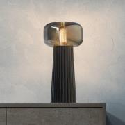 Tischleuchte Faro, Glas, Kunststoff, E27-Fassung, schwarz