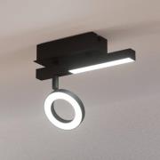 LED-Deckenspot Cardillio 2 schwarz mit einem Ring