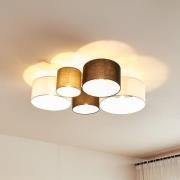 Lindby Deckenlampe Lettie, grau/schwarz/weiß, 5-flammig, E27