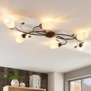 Lindby Deckenleuchte Stefania, 6-flg., schwarz/gold, 68cm