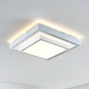 Lindby Mirco LED-Alu-Deckenlampe, eckig, 37,5 cm