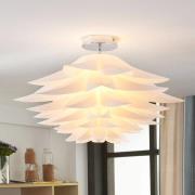Lindby Deckenleuchte Rimon, weiß, Kunststoff, Ø 50 cm, E27