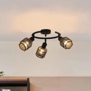 Lindby Eudoria Deckenlampe 3-flammig schwarz/gold