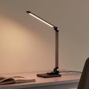 Lindby LED-Tischleuchte Valtaris, grau, Alu, CCT, dimmbar