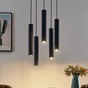 Lindby Hängeleuchte Sanad, Ø 40 cm, 5-flg., schwarz, GU10