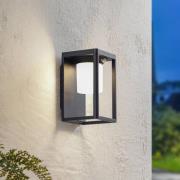 Lucande LED-Solar-Wandleuchte Tilena, schwarz, Alu, Sensor