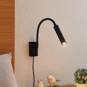 Lucande Anaella LED-Wandleuchte, schwarz, 47 cm