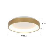 LED-Deckenleuchte Ringlede, gold, Höhe 6 cm, Ø 38 cm