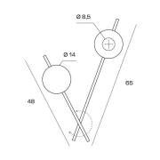 Wandleuchte Mikado, cipria/transparent, 2-flammig, Glas