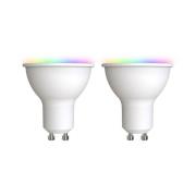 LUUMR Smart LED GU10 Plastik 4,7W RGBW CCT Tuya opal 2er-Set