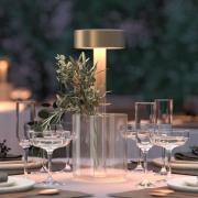 Maytoni LED-Akkutischleuchte AI Collaboration, Glas, gold