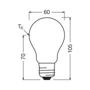 OSRAM LED-Leuchtmittel Birne matt E27 3,8W 2700K 806lm dim