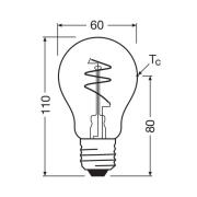 OSRAM LED Vintage E27 4,9W 2.700K Spiral Filament gold dim