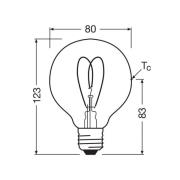 OSRAM LED Vintage G80 E27 4,9W 922 Heart Filament gold dim